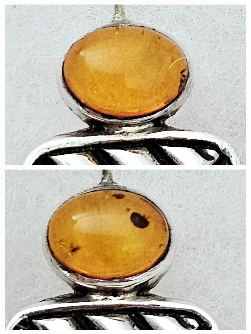 Silpada Rare Sterling Silver Amber Cabochon Rectangular Chevron Earrings W1451